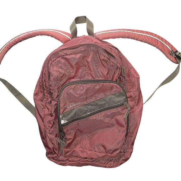 ​L.L. Bean Pink Y2K Backpack Reflective Hiking School Bag Y2K VGUC main image 5
